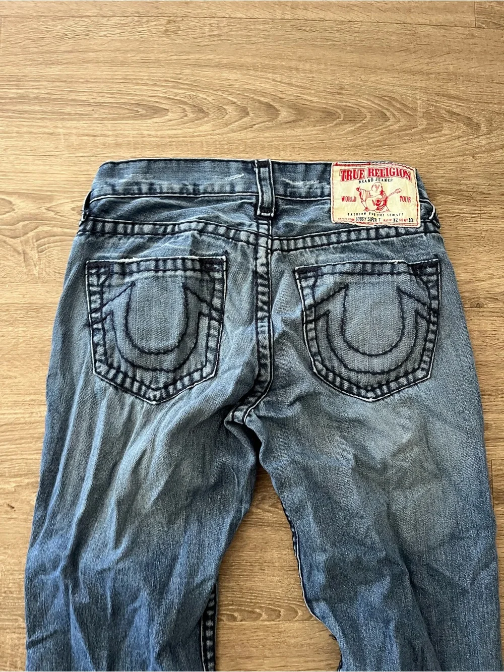 True Religion Bobby Super T Jeans Mens 32x33 Blue Medium Wash Straight Y2K USA